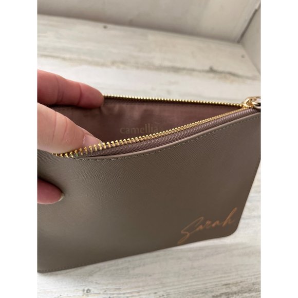 Camellia with love zippered documents pouch with handle personalized Sarah - Picture 4 of 7